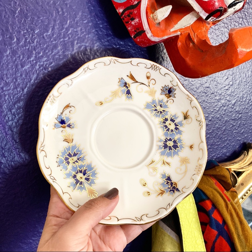 ZSOLNAY Hungary fine china dessert cornflower